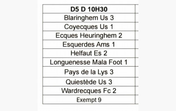Les adversaires des Seniors A sont connus!
